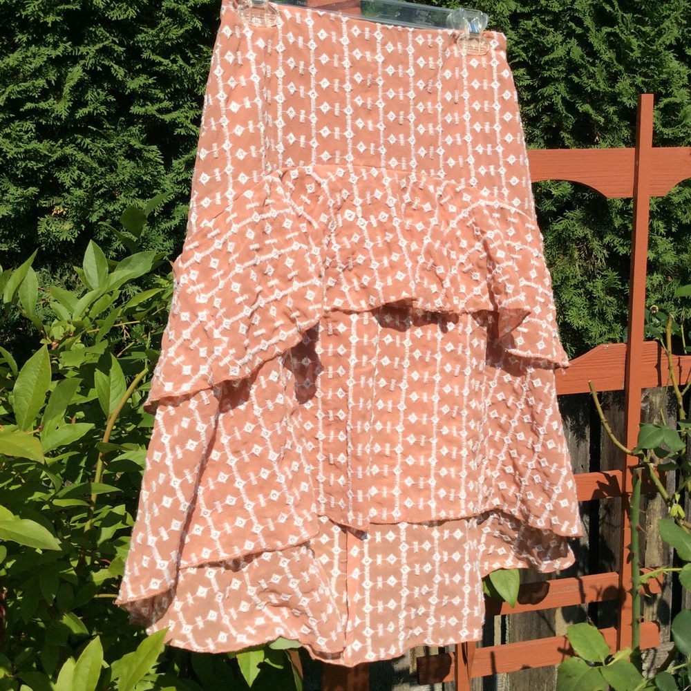 Walter Baker chiffon layered skirt peach tone.